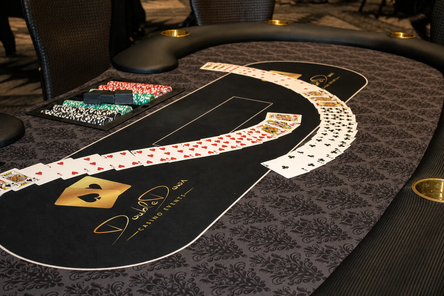 Casino table setup at a Hill Country gala