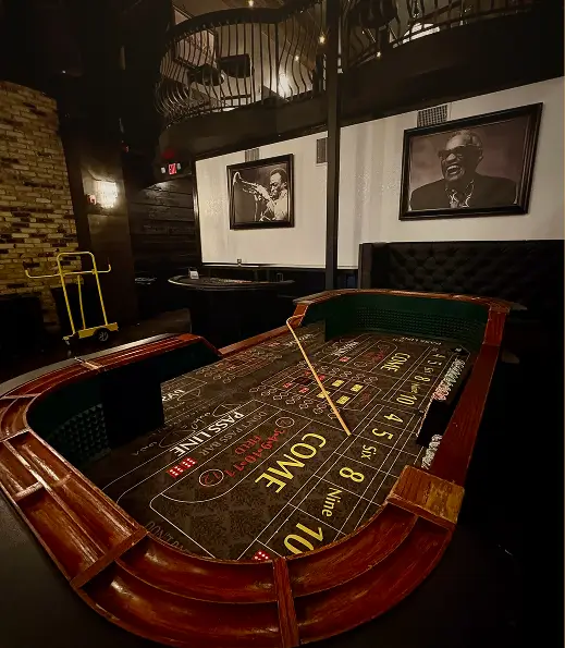 Stocked casino bar and lounge at a private event